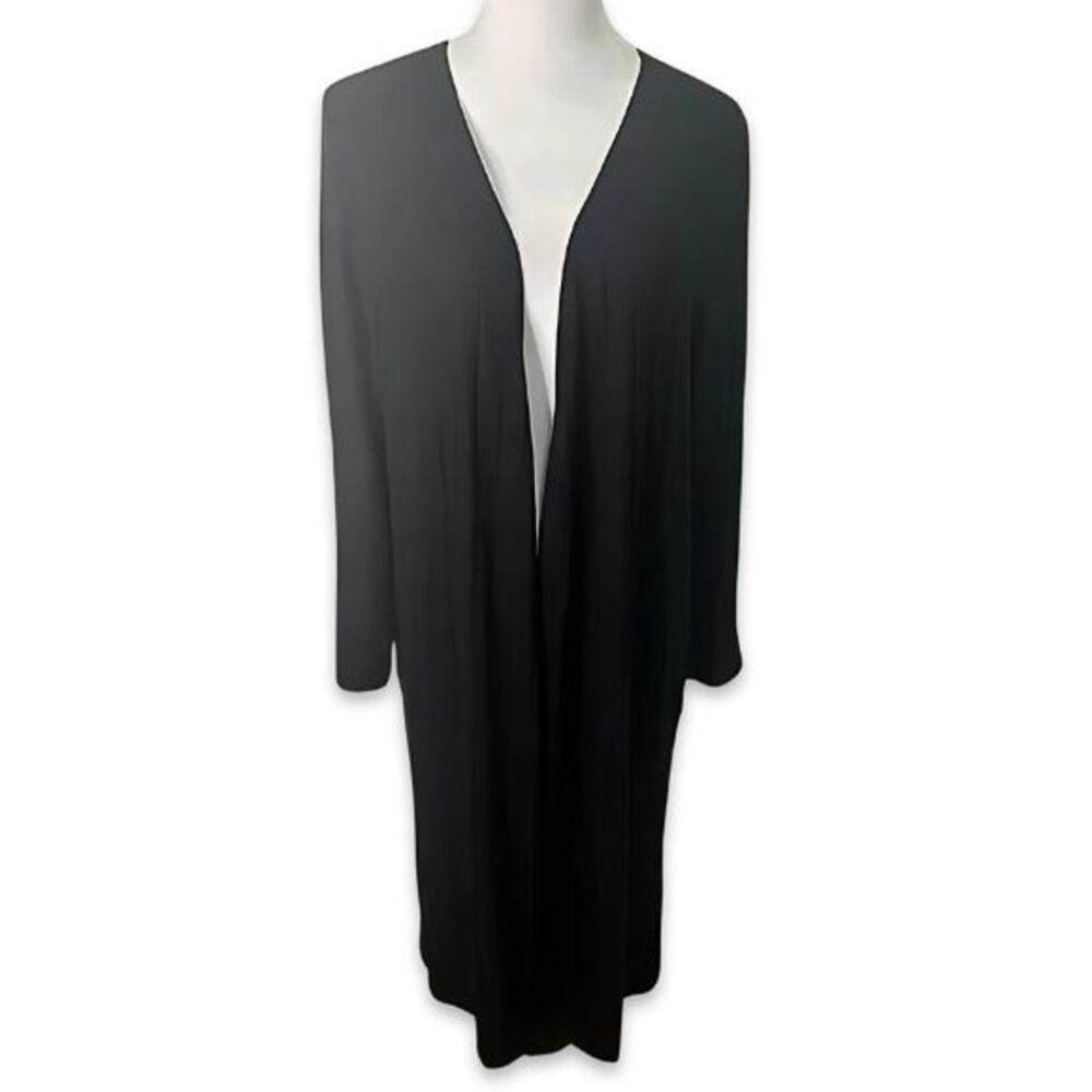 BP Cardigan Sweater Longline Length Open Front Lightweight Fabric Black XS NWT